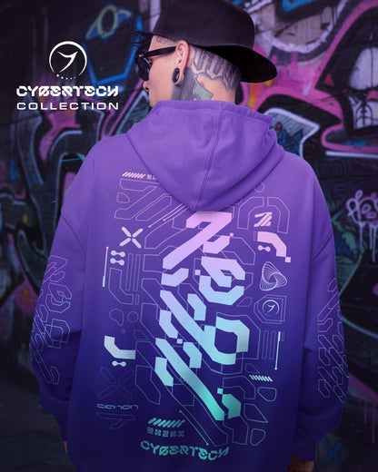 CYBERTECH 2.0 - All Over Print Cotton Hoodie (UNISEX)